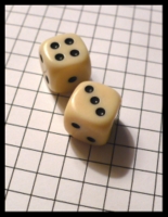 Dice : Dice - 6D - Small Ivory Colored With Black Pips